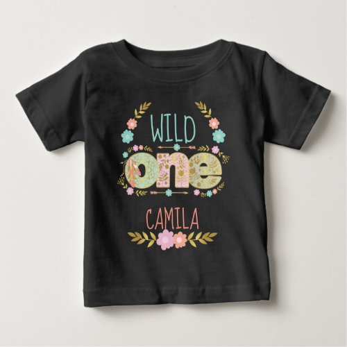 Wild One Tribal  Boho  Birthday  Girl  Baby T_Shirt