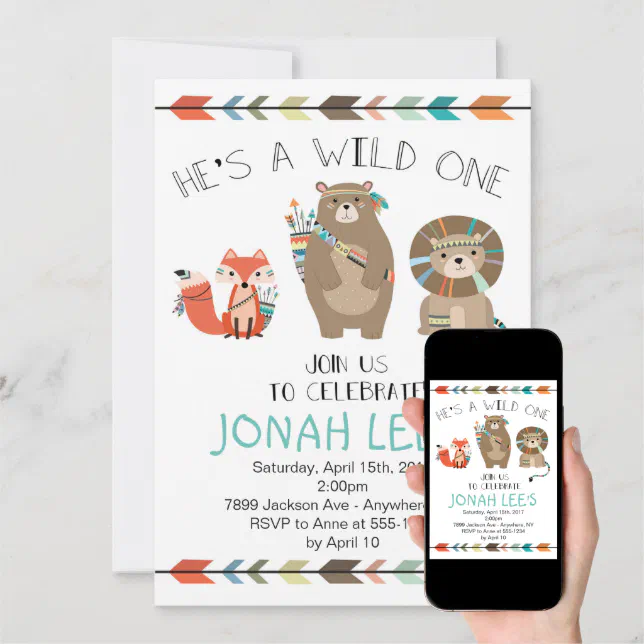 Wild One - Tribal First Birthday Invitation | Zazzle