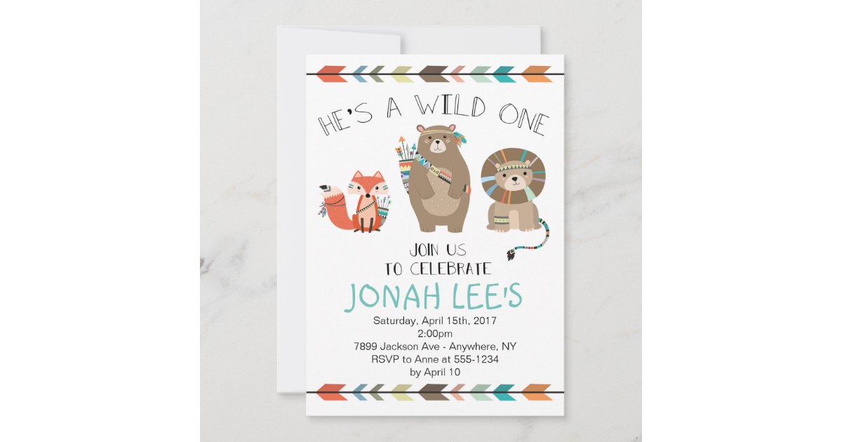 Wild One - Tribal First Birthday Invitation | Zazzle
