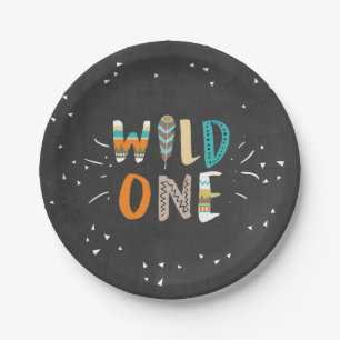 Wild One Tribal First birthday Paper Plates Boho
