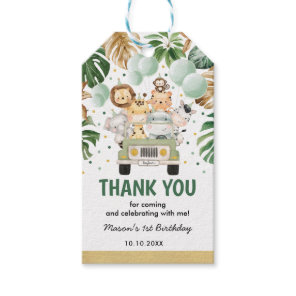 Wild One Tropical Jungle Animals Birthday Favor Gi Gift Tags
