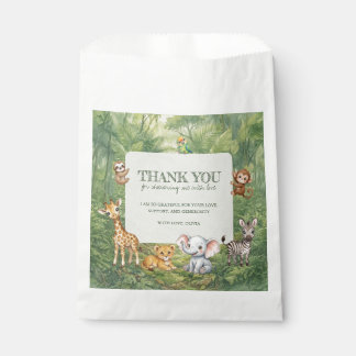 Wild One Tropical Jungle Baby Shower Thank You Favor Bag