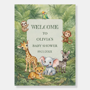 Wild One Tropical Jungle Baby Shower Welcome Foam Board