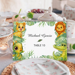 Wild One Watercolor 1st Birthday Party Place Cards