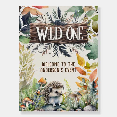 Wild One Welcome Sign Woodland Animals Rustic