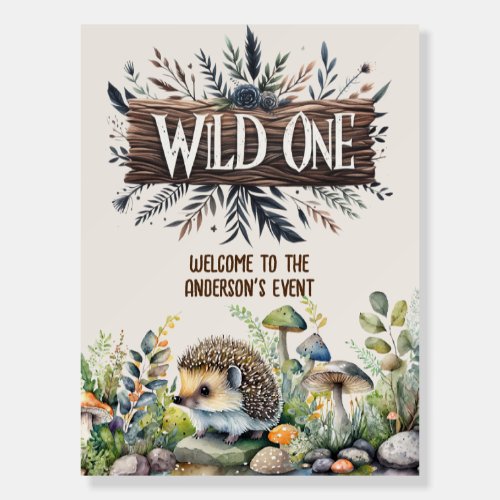 Wild One Welcome Sign Woodland Animals Rustic