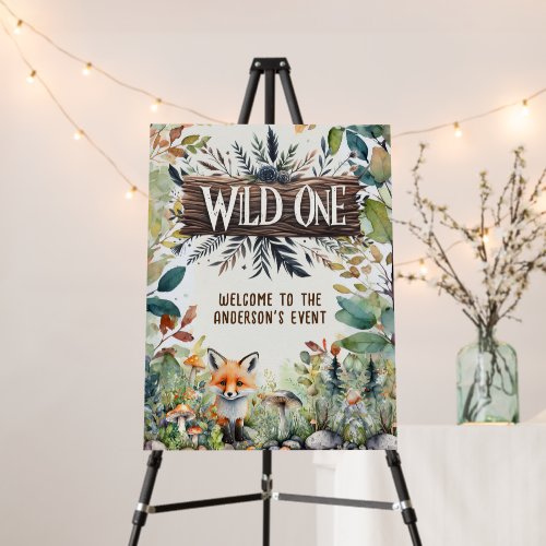 Wild One Welcome Sign Woodland Animals Rustic