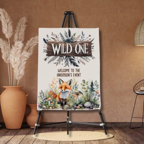 Wild One Welcome Sign Woodland Animals Rustic