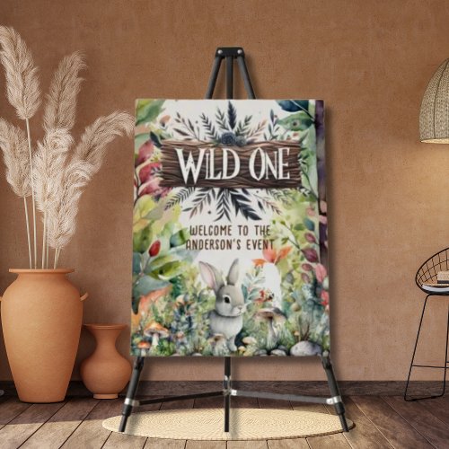 Wild One Welcome Sign Woodland Animals Rustic