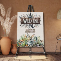 Wild One Welcome Sign Woodland Animals Rustic