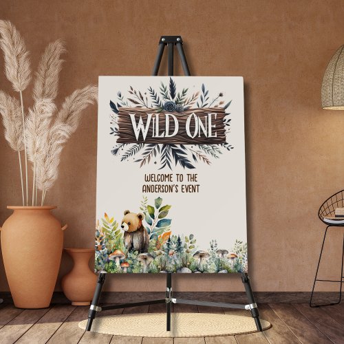 Wild One Welcome Sign Woodland Animals Rustic