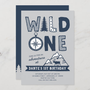 Wild One Wilderness Birthday Invitation