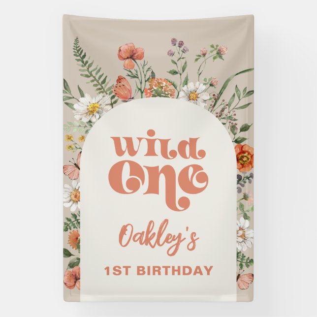 Wild One Wildflower Banner (Vertical)