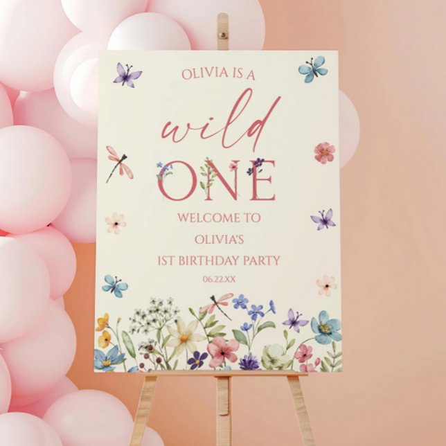Wild One Wildflower Birthday Party Welcome Sign (Creator Uploaded)