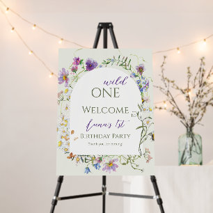 Wild One Wildflower First Birthday Welcome Foam Board