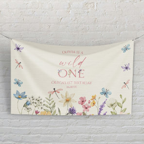 Wild One Wildflower Wild Flower 1st Birthday Party Banner