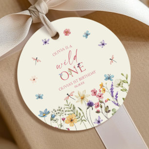 Wild One Wildflower Wild Flower 1st Birthday Party Favor Tags