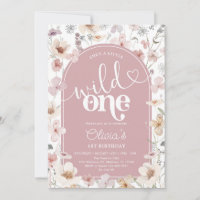Wild One Wildflowers 1st Birthday Blush Pink