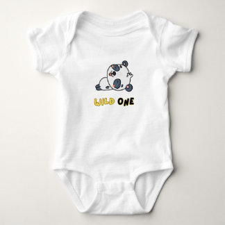 Wild One with a Panda Twist - First Birthday Baby  Bodysuit