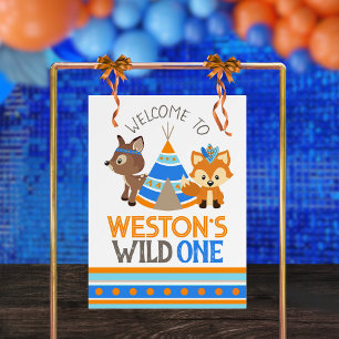 Wild One Woodland 1st Birthday Foam Welcome Sign