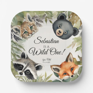 Wild One Woodland Animal Birthday Party Paper Plates