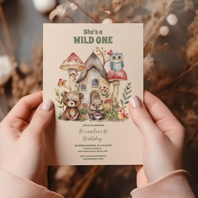 Wild One Woodland Animal First Birthday  Invitation (Creator Uploaded)