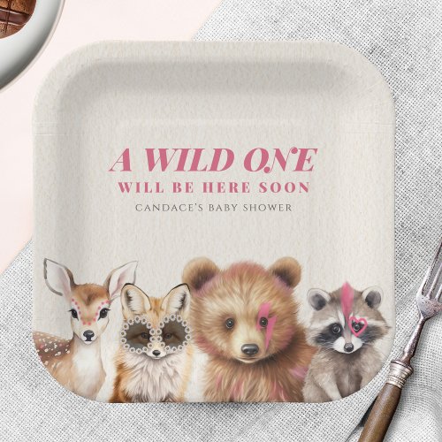 Wild One Woodland Animals Baby Shower  Paper Plates