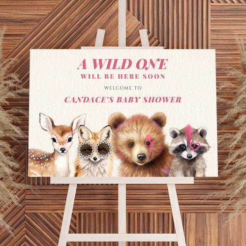 Wild One Woodland Animals Baby Shower Welcome Foam Board