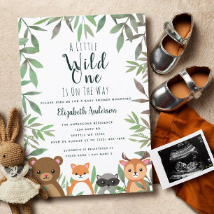 Wild One Woodland Baby Shower Invitation