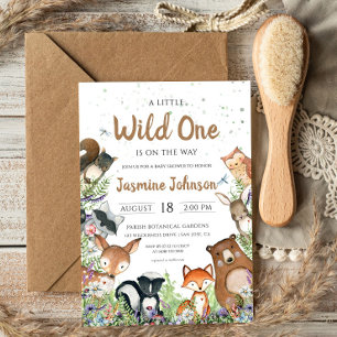 Wild One Woodland Creatures Baby Shower Invitation