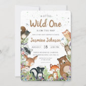 Wild One Woodland Creatures Baby Shower Invitation (Front)