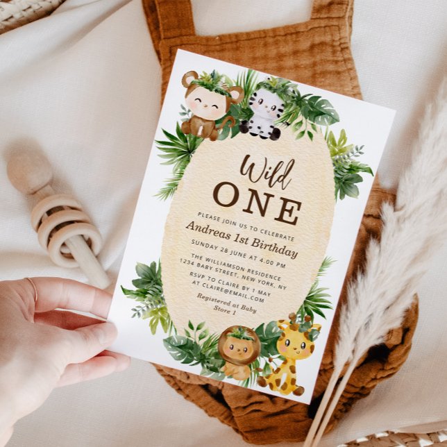WILD ONE | Woodland jungle birthday Invitation (Creator Uploaded)