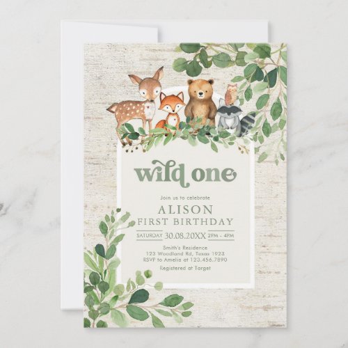 Wild One Woodland Party Animals 1st Birthday