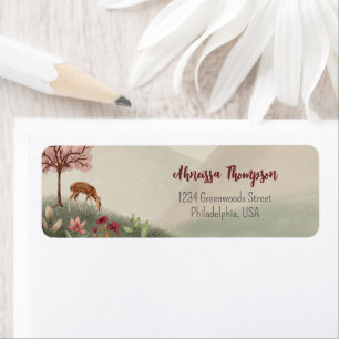 Wild One Woodland Scene Deer First Birthday Label