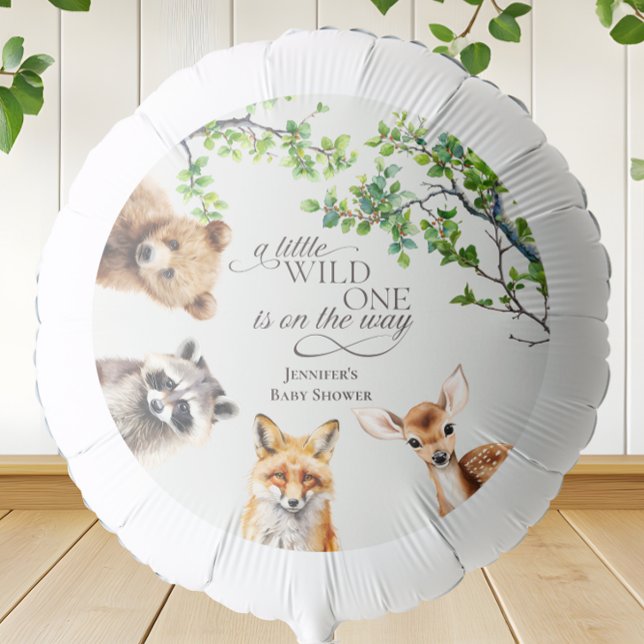 Wild One Woodland Wildlife Baby Shower Balloon (Creator Uploaded)