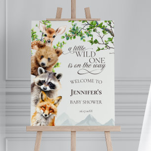 Wild One Woodland Wildlife Baby Shower Welcome Foam Board