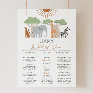 Wild One Year Milestones Sign