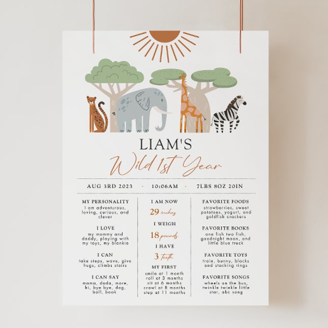 Wild One Year Milestones Sign (Creator Uploaded)