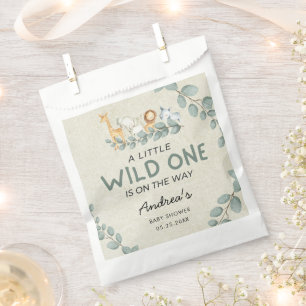 Wild One Zoo Theme Baby Shower Favor Bag