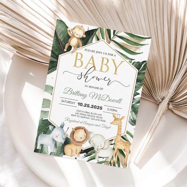 Wild oneafari Gender Neutral Baby Shower Invite (Creator Uploaded)