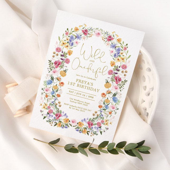 Wild & ONEderful Spring Wildflower 1st Birthday Invitation (Creator Uploaded)