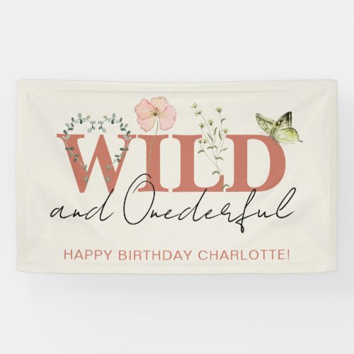 Wild  Onederful Terracotta Girl 1st Birthday Banner