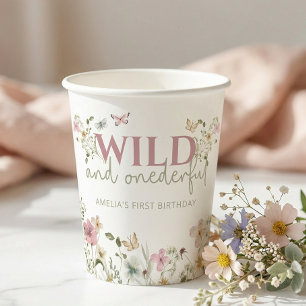 Wild & Onederful Wildflower 1st Birthday Party Paper Cups