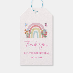 Wild & Onederful Wildflower Rainbow 1st Birthday Gift Tags