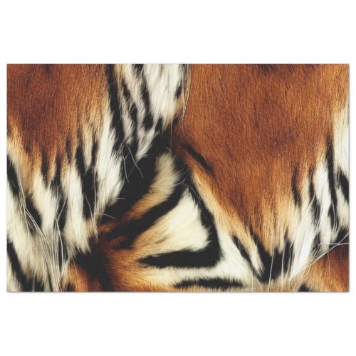 Wild Orange and White Tiger Stripes Tissue Paper