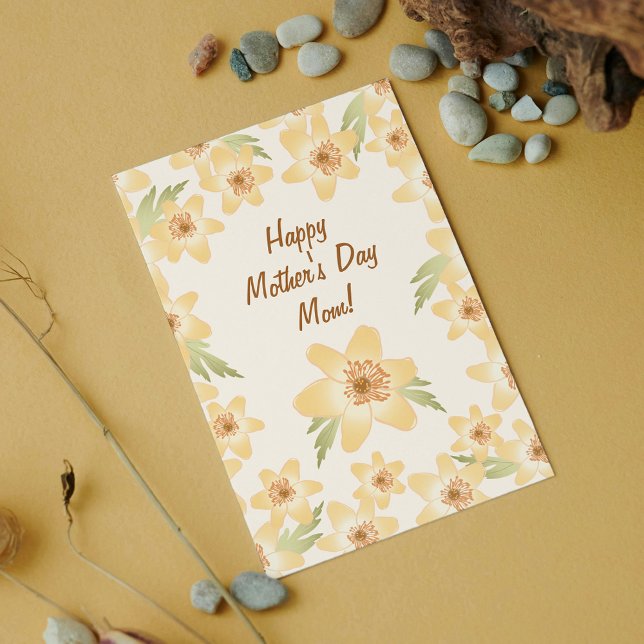 Wild Orange Anemone Flowers - Happy Mother's Day. Card (Creator Uploaded)