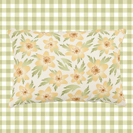 Wild Orange Anemone Flowers - seamless pattern. Accent Pillow