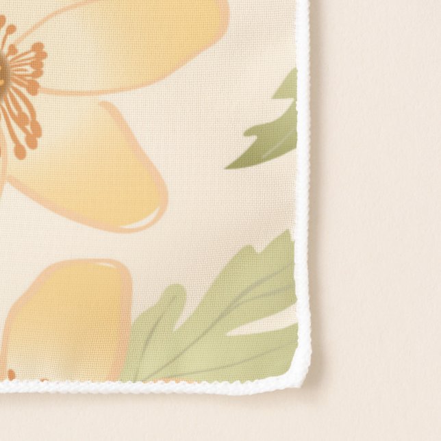 Wild Orange Anemone Flowers - seamless pattern. Scarf (Detail)