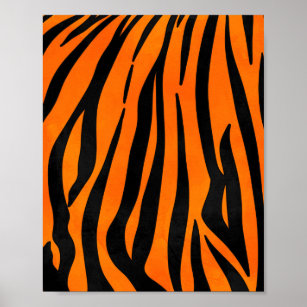 Tiger Stripes Pattern - Orange, Black Art Print