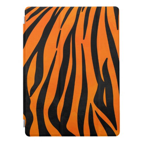 Wild Orange Black Tiger Stripes Animal Print iPad Pro Cover